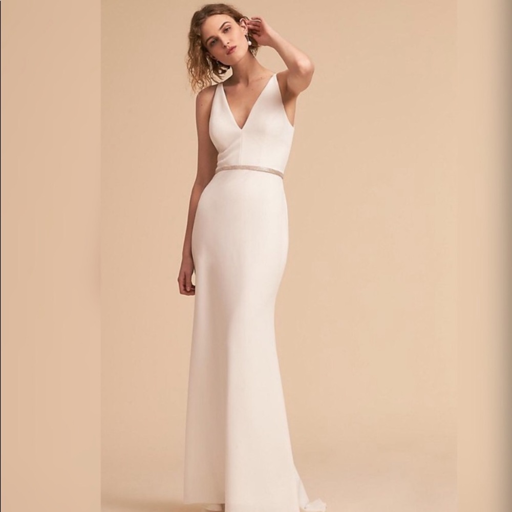 NWOT BHLDN Jones V-Neck Crepe Dress
